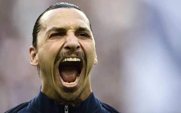 ALTERNATIVE CROP Paris Saint-Germain's Swedish forward Zlatan Ibrahimovic reacts before the French Cup final football match between Paris Saint-Germain and Auxerre on May 30, 2015 at the Stade de France in Saint-Denis, north of Paris. AFP PHOTO / FRANCK FIFEFRANCK FIFE/AFP/Getty Images